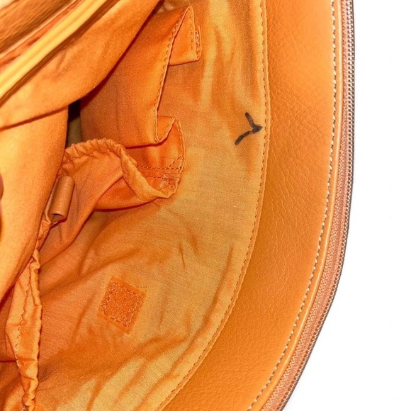 Stone Mountain Leather Purse Orange Satchel Storage Pockets - Picture 6 of 7